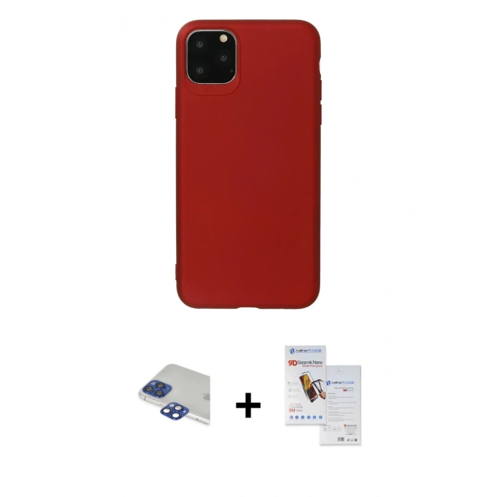 MARSİLYAN™- iPhone 11 Pro Max Kılıf Kozmos Yansıma Özel Seri - Siyah Seramik Nano Ekran Koruyucu + Pers Alüminyum Kamera Lens - LT