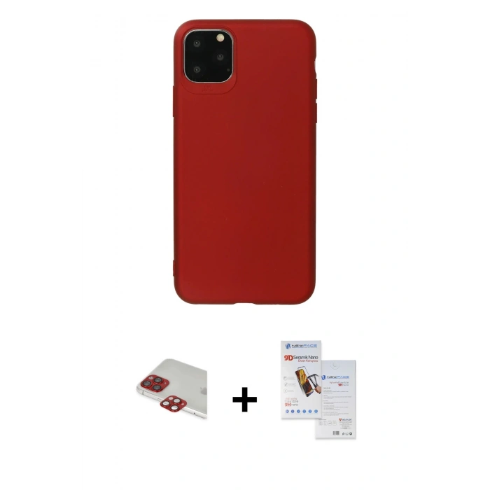 MARSİLYAN™- iPhone 11 Pro Max Kılıf Kozmos Yansıma Özel Seri - Siyah Seramik Nano Ekran Koruyucu + Pers Alüminyum Kamera Lens - KI