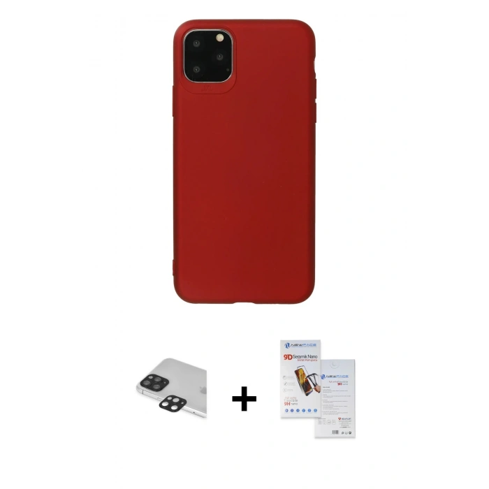 MARSİLYAN™- iPhone 11 Pro Max Kılıf Kozmos Yansıma Özel Seri - Siyah Seramik Nano Ekran Koruyucu + Pers Alüminyum Kamera Lens - SH