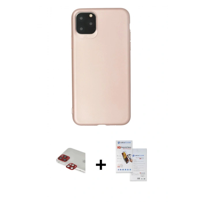 MARSİLYAN™- iPhone 11 Pro Max Kılıf Kozmos Yansıma Özel Seri - Siyah Seramik Nano Ekran Koruyucu + Pers Alüminyum Kamera Lens - KI