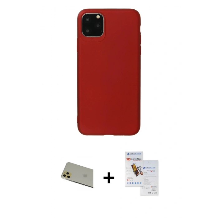 MARSİLYAN™- iPhone 11 Pro Max Kılıf Kozmos Yansıma Özel Seri - Siyah Seramik Nano Ekran Koruyucu + Rainbow Kamera Lens Koruma Cam - GD