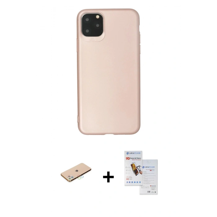 MARSİLYAN™- iPhone 11 Pro Max Kılıf Kozmos Yansıma Özel Seri - Siyah Seramik Nano Ekran Koruyucu + Renkli Kamera Lens Koruma Cam - MI