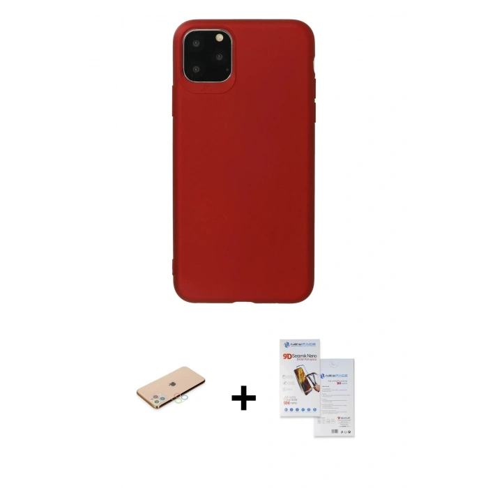 MARSİLYAN™- iPhone 11 Pro Max Kılıf Kozmos Yansıma Özel Seri - Siyah Seramik Nano Ekran Koruyucu + Renkli Kamera Lens Koruma Cam - MI