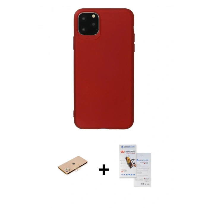 MARSİLYAN™- iPhone 11 Pro Max Kılıf Kozmos Yansıma Özel Seri - Siyah Seramik Nano Ekran Koruyucu + Renkli Kamera Lens Koruma Cam - TU