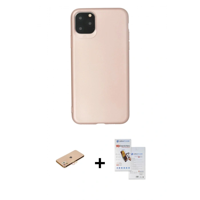 MARSİLYAN™- iPhone 11 Pro Max Kılıf Kozmos Yansıma Özel Seri - Siyah Seramik Nano Ekran Koruyucu + Renkli Kamera Lens Koruma Cam - TU