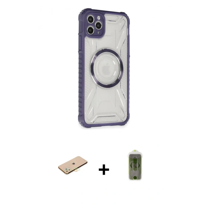 MARSİLYAN™- iPhone 11 Pro Max Kılıf Kutup Modern - Siyah Joko Magic 5D Hayalet Cam + Renkli Kamera Lens Koruma Cam - SI