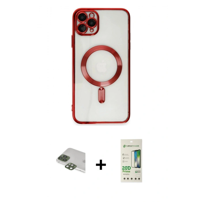MARSİLYAN™- iPhone 11 Pro Max Kılıf Nova Işık Özel Seri - Siyah 20D Premium Cam Ekran Koruyucu + Pers Alüminyum Kamera Lens - YL