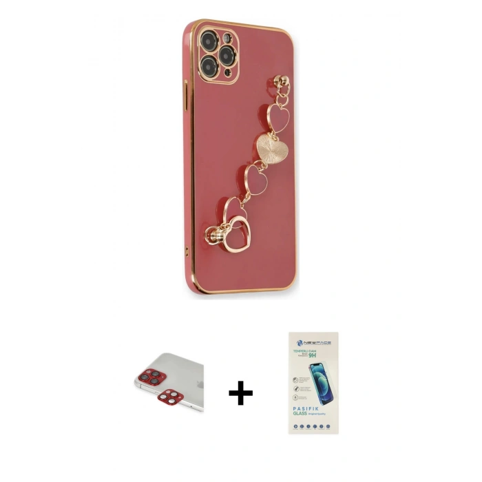 MARSİLYAN™- iPhone 11 Pro Max Kılıf Nova Işık Prime - Şeffaf Pasifik Cam Ekran Koruyucu + Pers Alüminyum Kamera Lens - KI