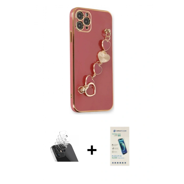 MARSİLYAN™- iPhone 11 Pro Max Kılıf Nova Işık Prime - Şeffaf Pasifik Cam Ekran Koruyucu + Şeffaf Kamera Lens Koruma Cam
