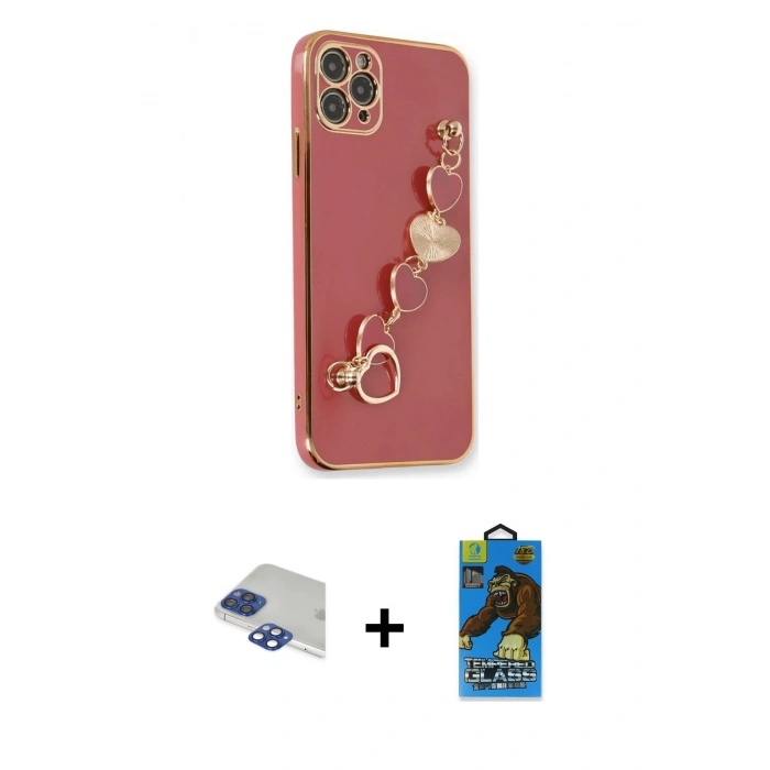 MARSİLYAN™- iPhone 11 Pro Max Kılıf Nova Işık Prime - Siyah 18D Cam Ekran Koruyucu + Pers Alüminyum Kamera Lens - LT