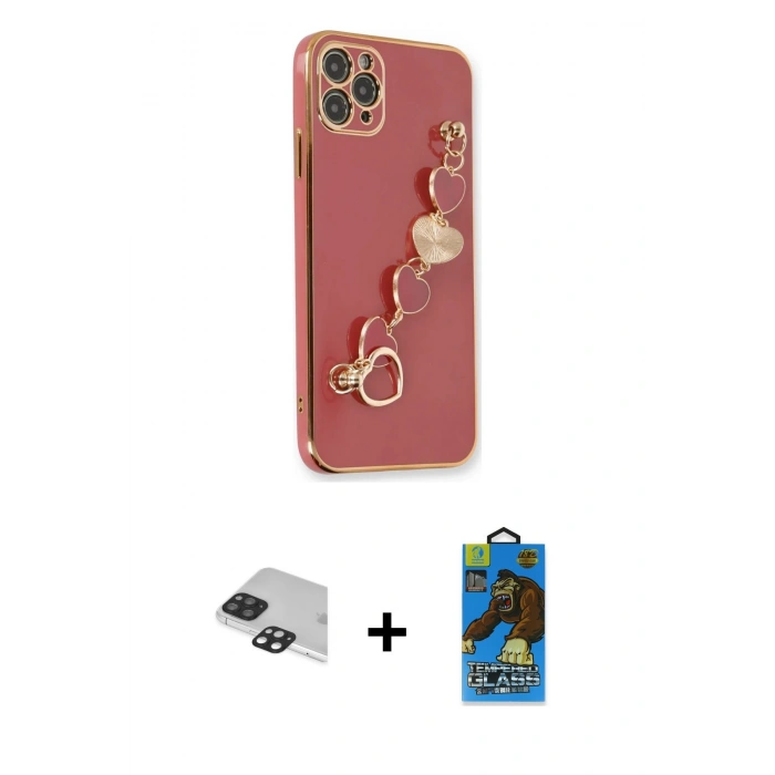 MARSİLYAN™- iPhone 11 Pro Max Kılıf Nova Işık Prime - Siyah 18D Cam Ekran Koruyucu + Pers Alüminyum Kamera Lens - SH