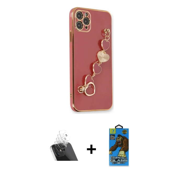 MARSİLYAN™- iPhone 11 Pro Max Kılıf Nova Işık Prime - Siyah 18D Cam Ekran Koruyucu + Kamera Lens Koruma Cam - SF
