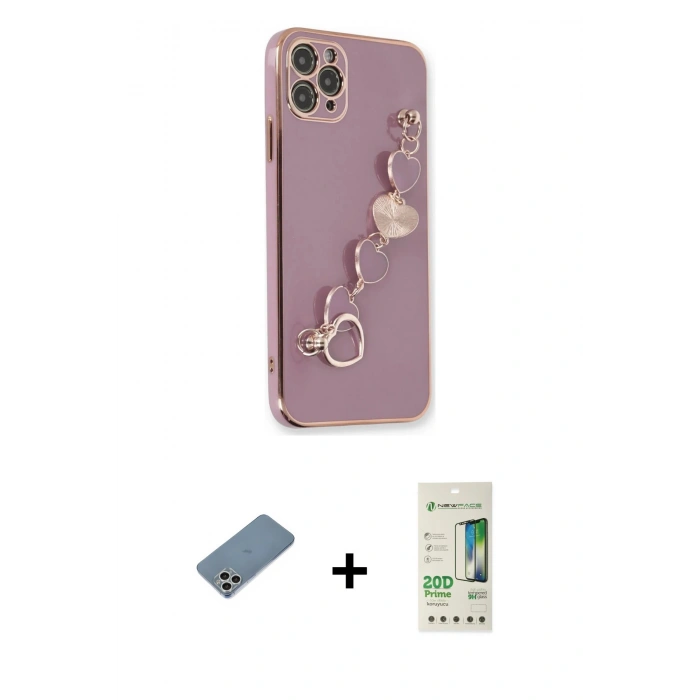 MARSİLYAN™- iPhone 11 Pro Max Kılıf Nova Işık Prime - Siyah 20D Premium Cam Ekran Koruyucu + Shine Kamera Lens Koruma Cam - GS