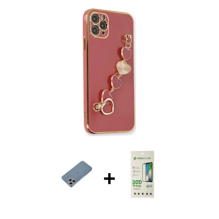 MARSİLYAN™- iPhone 11 Pro Max Kılıf Nova Işık Prime - Siyah 20D Premium Cam Ekran Koruyucu + Shine Kamera Lens Koruma Cam - GS