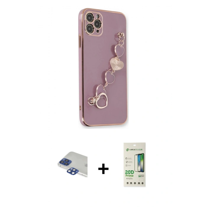 MARSİLYAN™- iPhone 11 Pro Max Kılıf Nova Işık Prime - Siyah 20D Premium Cam Ekran Koruyucu + Pers Alüminyum Kamera Lens - LT