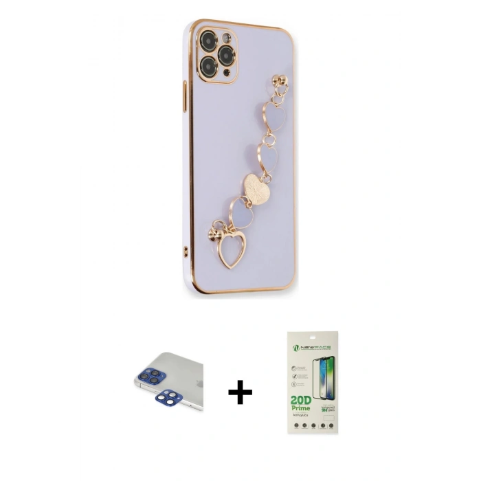 MARSİLYAN™- iPhone 11 Pro Max Kılıf Nova Işık Prime - Siyah 20D Premium Cam Ekran Koruyucu + Pers Alüminyum Kamera Lens - LT
