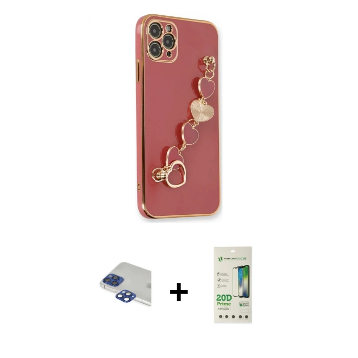 MARSİLYAN™- iPhone 11 Pro Max Kılıf Nova Işık Prime - Siyah 20D Premium Cam Ekran Koruyucu + Pers Alüminyum Kamera Lens - LT
