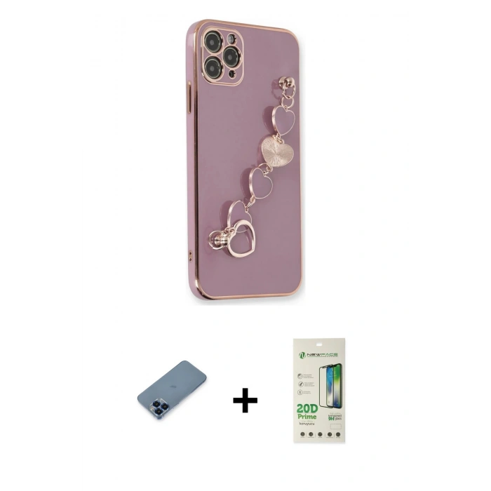MARSİLYAN™- iPhone 11 Pro Max Kılıf Nova Işık Prime - Siyah 20D Premium Cam Ekran Koruyucu + Metal Kamera Lens Koruma Cam - MI