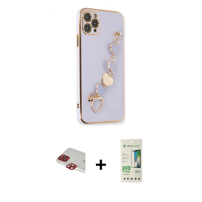 MARSİLYAN™- iPhone 11 Pro Max Kılıf Nova Işık Prime - Siyah 20D Premium Cam Ekran Koruyucu + Pers Alüminyum Kamera Lens - KI