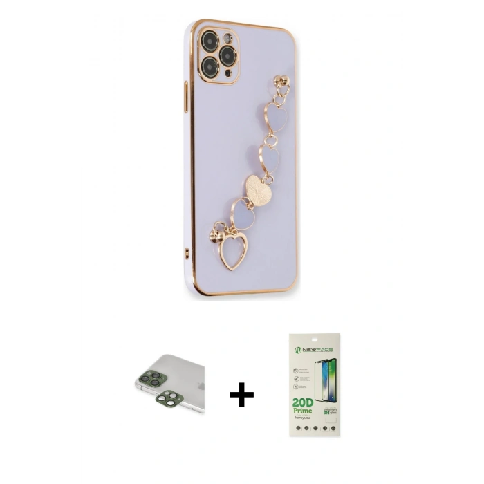MARSİLYAN™- iPhone 11 Pro Max Kılıf Nova Işık Prime - Siyah 20D Premium Cam Ekran Koruyucu + Pers Alüminyum Kamera Lens - YL