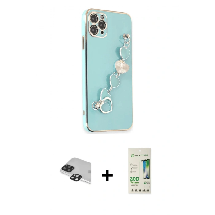 MARSİLYAN™- iPhone 11 Pro Max Kılıf Nova Işık Prime - Siyah 20D Premium Cam Ekran Koruyucu + Pers Alüminyum Kamera Lens - SH