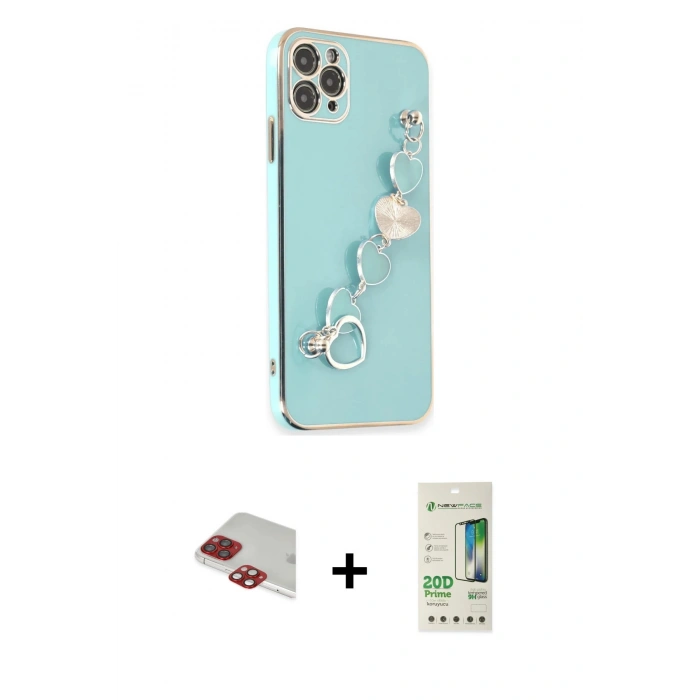 MARSİLYAN™- iPhone 11 Pro Max Kılıf Nova Işık Prime - Siyah 20D Premium Cam Ekran Koruyucu + Pers Alüminyum Kamera Lens - KI