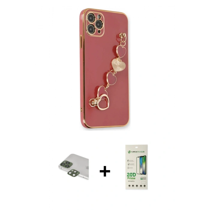 MARSİLYAN™- iPhone 11 Pro Max Kılıf Nova Işık Prime - Siyah 20D Premium Cam Ekran Koruyucu + Pers Alüminyum Kamera Lens - YL