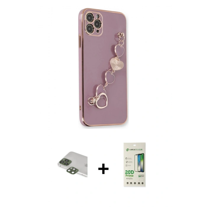 MARSİLYAN™- iPhone 11 Pro Max Kılıf Nova Işık Prime - Siyah 20D Premium Cam Ekran Koruyucu + Pers Alüminyum Kamera Lens - YL