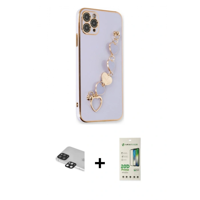 MARSİLYAN™- iPhone 11 Pro Max Kılıf Nova Işık Prime - Siyah 20D Premium Cam Ekran Koruyucu + Pers Alüminyum Kamera Lens - SH
