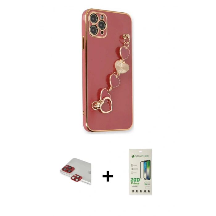 MARSİLYAN™- iPhone 11 Pro Max Kılıf Nova Işık Prime - Siyah 20D Premium Cam Ekran Koruyucu + Pers Alüminyum Kamera Lens - KI