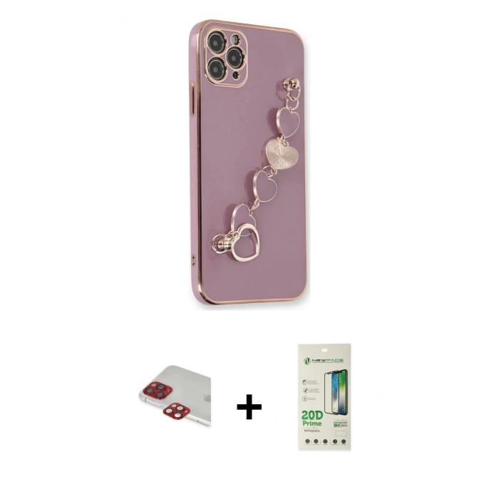 MARSİLYAN™- iPhone 11 Pro Max Kılıf Nova Işık Prime - Siyah 20D Premium Cam Ekran Koruyucu + Pers Alüminyum Kamera Lens - KI