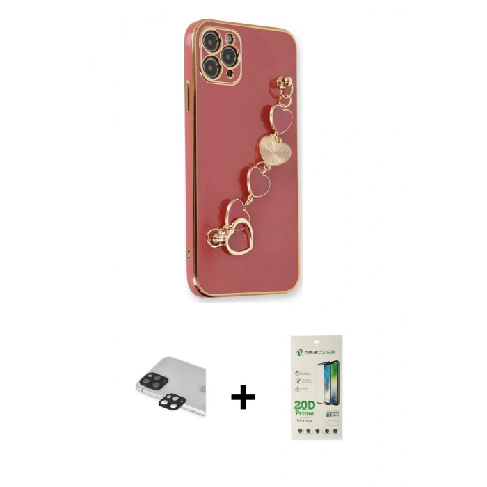 MARSİLYAN™- iPhone 11 Pro Max Kılıf Nova Işık Prime - Siyah 20D Premium Cam Ekran Koruyucu + Pers Alüminyum Kamera Lens - SH