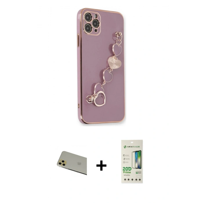 MARSİLYAN™- iPhone 11 Pro Max Kılıf Nova Işık Prime - Siyah 20D Premium Cam Ekran Koruyucu + Rainbow Kamera Lens Koruma Cam - GD