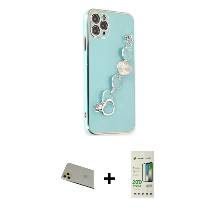 MARSİLYAN™- iPhone 11 Pro Max Kılıf Nova Işık Prime - Siyah 20D Premium Cam Ekran Koruyucu + Rainbow Kamera Lens Koruma Cam - GD