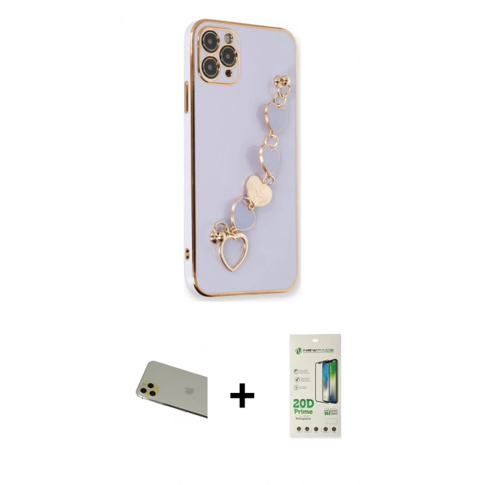 MARSİLYAN™- iPhone 11 Pro Max Kılıf Nova Işık Prime - Siyah 20D Premium Cam Ekran Koruyucu + Rainbow Kamera Lens Koruma Cam - GD