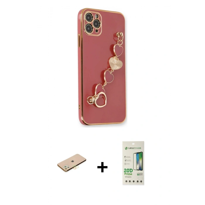 MARSİLYAN™- iPhone 11 Pro Max Kılıf Nova Işık Prime - Siyah 20D Premium Cam Ekran Koruyucu + Renkli Kamera Lens Koruma Cam - SI