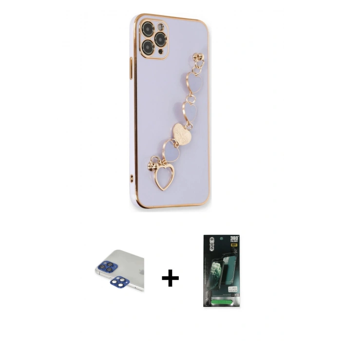 MARSİLYAN™- iPhone 11 Pro Max Kılıf Nova Işık Prime - Siyah 360 Mat Full Body Arka Koruyucu + Pers Alüminyum Kamera Lens - LT