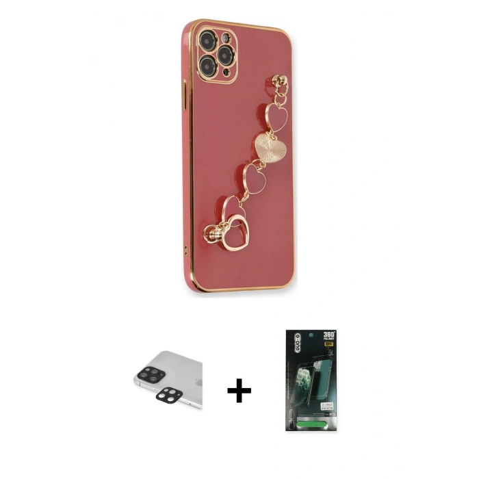 MARSİLYAN™- iPhone 11 Pro Max Kılıf Nova Işık Prime - Siyah 360 Mat Full Body Arka Koruyucu + Pers Alüminyum Kamera Lens - SH