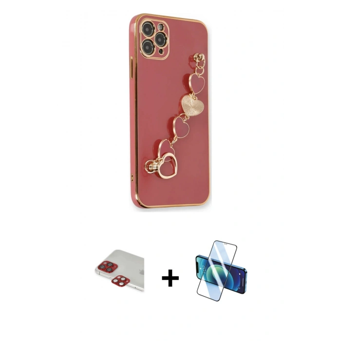 MARSİLYAN™- iPhone 11 Pro Max Kılıf Nova Işık Prime - Siyah 3D Antistatik Cam Ekran Koruyucu + Pers Alüminyum Kamera Lens - KI