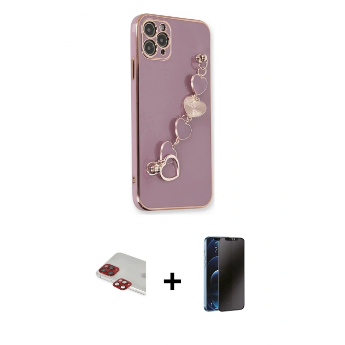 MARSİLYAN™- iPhone 11 Pro Max Kılıf Nova Işık Prime - Siyah 3D Antistatik Hayalet Cam Ekran Koruyucu + Pers Alüminyum Kamera Lens - KI