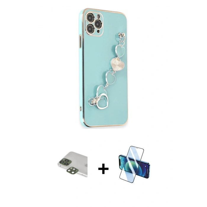 MARSİLYAN™- iPhone 11 Pro Max Kılıf Nova Işık Prime - Siyah 3D Antistatik Seramik Nano Ekran Koruyucu + Pers Alüminyum Kamera Lens - YL