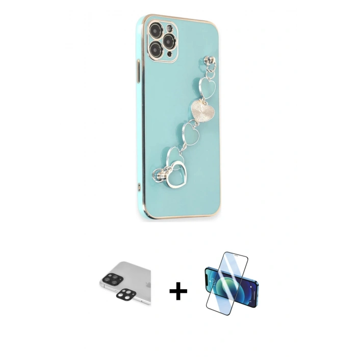 MARSİLYAN™- iPhone 11 Pro Max Kılıf Nova Işık Prime - Siyah 3D Antistatik Seramik Nano Ekran Koruyucu + Pers Alüminyum Kamera Lens - SH