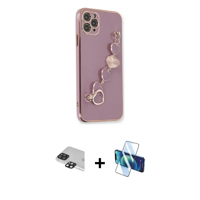 MARSİLYAN™- iPhone 11 Pro Max Kılıf Nova Işık Prime - Siyah 3D Antistatik Seramik Nano Ekran Koruyucu + Pers Alüminyum Kamera Lens - SH