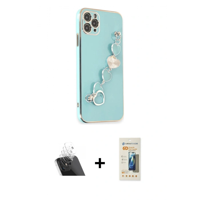 MARSİLYAN™- iPhone 11 Pro Max Kılıf Nova Işık Prime - Siyah 6D Mat Seramik Hayalet Nano Ekran Koruyucu + Kamera Lens Koruma Cam - SF
