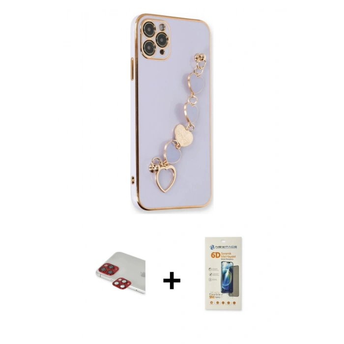 MARSİLYAN™- iPhone 11 Pro Max Kılıf Nova Işık Prime - Siyah 6D Mat Seramik Hayalet Nano Ekran Koruyucu + Pers Alüminyum Kamera Lens - KI
