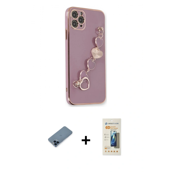 MARSİLYAN™- iPhone 11 Pro Max Kılıf Nova Işık Prime - Siyah 6D Mat Seramik Hayalet Nano Ekran Koruyucu + Metal Kamera Lens Koruma Cam - MI
