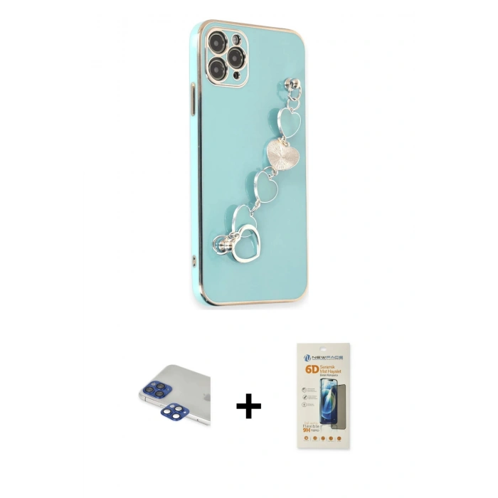 MARSİLYAN™- iPhone 11 Pro Max Kılıf Nova Işık Prime - Siyah 6D Mat Seramik Hayalet Nano Ekran Koruyucu + Pers Alüminyum Kamera Lens - LT