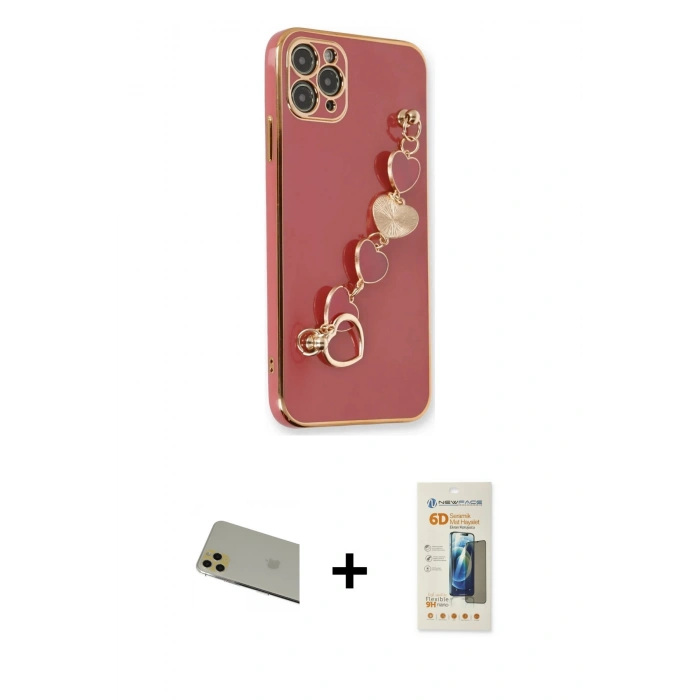 MARSİLYAN™- iPhone 11 Pro Max Kılıf Nova Işık Prime - Siyah 6D Mat Seramik Hayalet Nano Ekran Koruyucu + Rainbow Kamera Lens Koruma Cam - GD