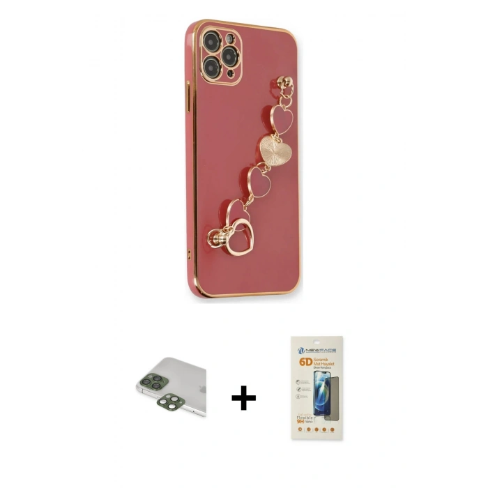 MARSİLYAN™- iPhone 11 Pro Max Kılıf Nova Işık Prime - Siyah 6D Mat Seramik Hayalet Nano Ekran Koruyucu + Pers Alüminyum Kamera Lens - YL