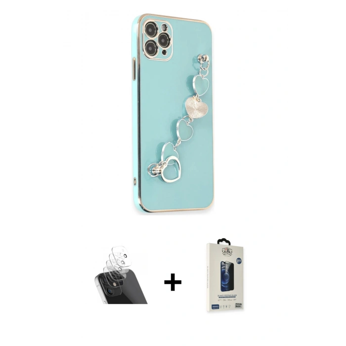 MARSİLYAN™- iPhone 11 Pro Max Kılıf Nova Işık Prime - Siyah Bilvis Hayalet Cam Ekran Koruyucu + Kamera Lens Koruma Cam - SF